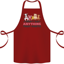 Anything That Farts Funny Vegan Vegetarian Cotton Apron 100% Organic Maroon