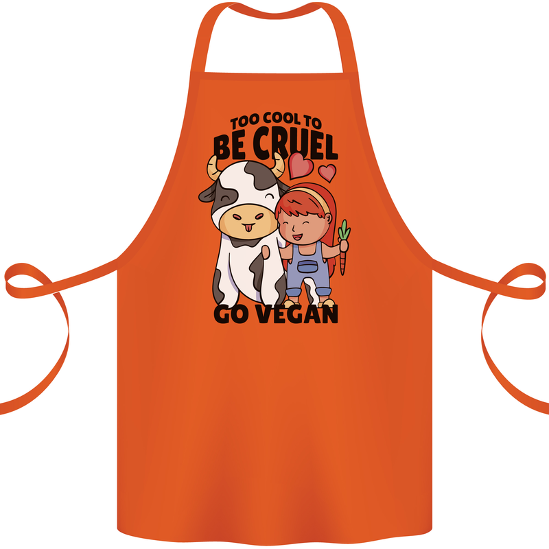 Anything That Farts Funny Vegan Vegetarian Cotton Apron 100% Organic Orange