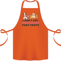 Anything That Farts Funny Vegan Vegetarian Cotton Apron 100% Organic Orange
