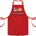 Anything That Farts Funny Vegan Vegetarian Cotton Apron 100% Organic Red