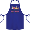 Anything That Farts Funny Vegan Vegetarian Cotton Apron 100% Organic Royal Blue