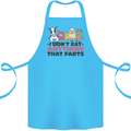 Anything That Farts Funny Vegan Vegetarian Cotton Apron 100% Organic Turquoise