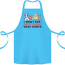 Anything That Farts Funny Vegan Vegetarian Cotton Apron 100% Organic Turquoise