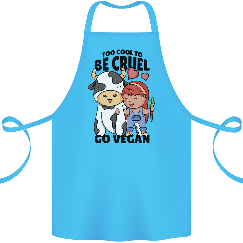 Anything That Farts Funny Vegan Vegetarian Cotton Apron 100% Organic Turquoise