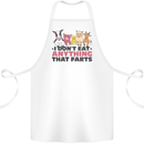 Anything That Farts Funny Vegan Vegetarian Cotton Apron 100% Organic White