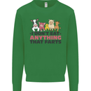 Anything That Farts Funny Vegan Vegetarian Kids Sweatshirt Jumper Irish Green
