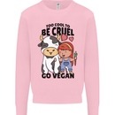 Anything That Farts Funny Vegan Vegetarian Kids Sweatshirt Jumper Light Pink