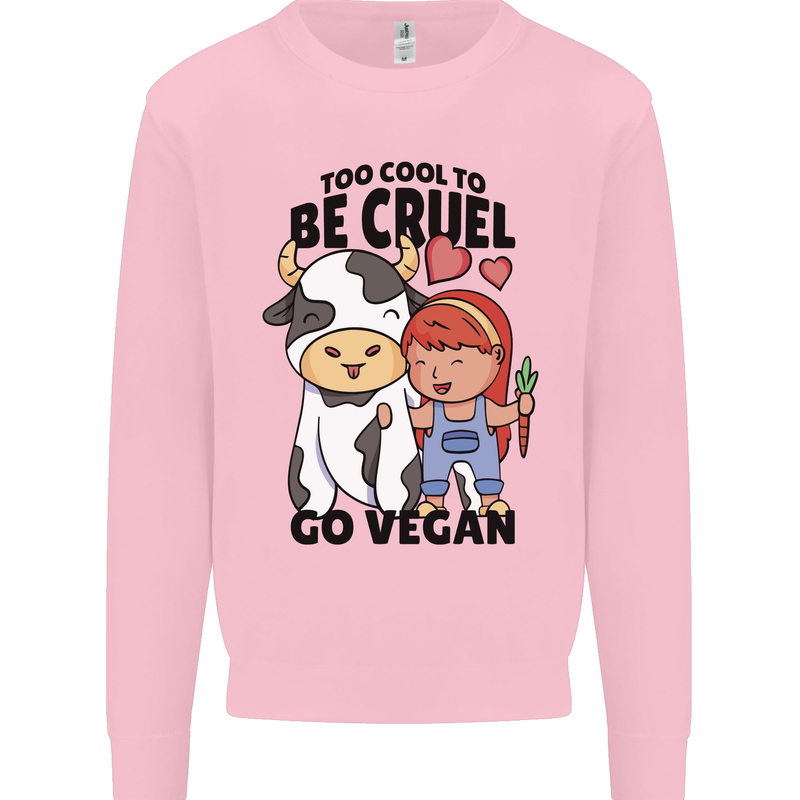 Anything That Farts Funny Vegan Vegetarian Kids Sweatshirt Jumper Light Pink