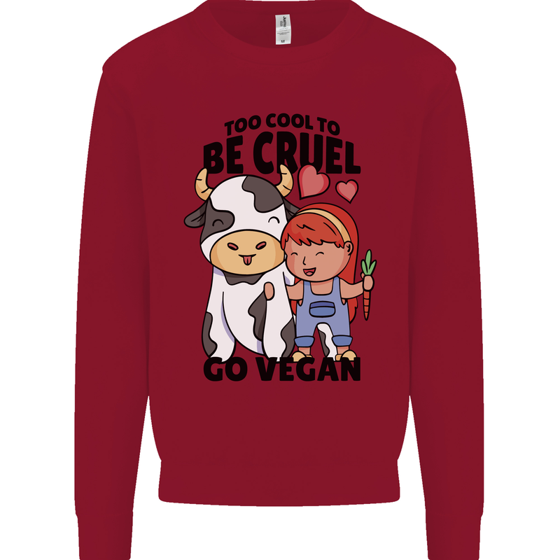 Anything That Farts Funny Vegan Vegetarian Kids Sweatshirt Jumper Red