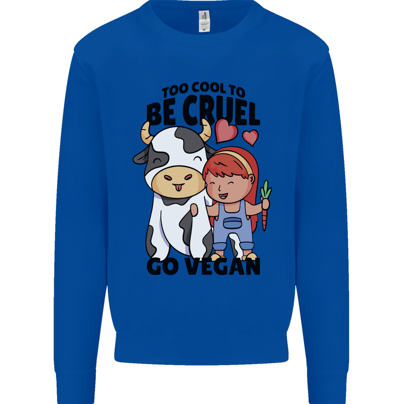 Anything That Farts Funny Vegan Vegetarian Kids Sweatshirt Jumper Royal Blue