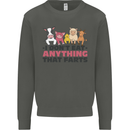 Anything That Farts Funny Vegan Vegetarian Kids Sweatshirt Jumper Storm Grey