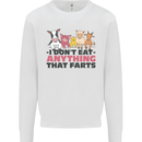 Anything That Farts Funny Vegan Vegetarian Kids Sweatshirt Jumper White