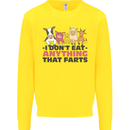 Anything That Farts Funny Vegan Vegetarian Kids Sweatshirt Jumper Yellow