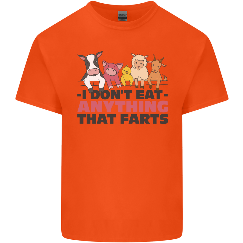 Anything That Farts Funny Vegan Vegetarian Kids T-Shirt Childrens Orange