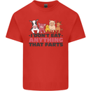 Anything That Farts Funny Vegan Vegetarian Kids T-Shirt Childrens Red