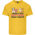 Anything That Farts Funny Vegan Vegetarian Kids T-Shirt Childrens Yellow