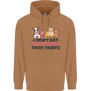 Anything That Farts Funny Vegan Vegetarian Mens 80% Cotton Hoodie Caramel Latte