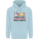 Anything That Farts Funny Vegan Vegetarian Mens 80% Cotton Hoodie Light Blue