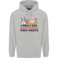 Anything That Farts Funny Vegan Vegetarian Mens 80% Cotton Hoodie Sports Grey