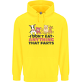 Anything That Farts Funny Vegan Vegetarian Mens 80% Cotton Hoodie Yellow
