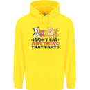 Anything That Farts Funny Vegan Vegetarian Mens 80% Cotton Hoodie Yellow