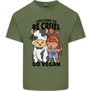 Anything That Farts Funny Vegan Vegetarian Mens Cotton T-Shirt Tee Top Military Green