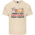 Anything That Farts Funny Vegan Vegetarian Mens Cotton T-Shirt Tee Top Natural