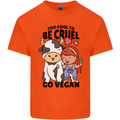 Anything That Farts Funny Vegan Vegetarian Mens Cotton T-Shirt Tee Top Orange
