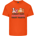 Anything That Farts Funny Vegan Vegetarian Mens Cotton T-Shirt Tee Top Orange