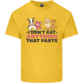 Anything That Farts Funny Vegan Vegetarian Mens Cotton T-Shirt Tee Top Yellow