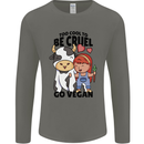 Anything That Farts Funny Vegan Vegetarian Mens Long Sleeve T-Shirt Charcoal