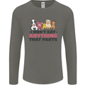 Anything That Farts Funny Vegan Vegetarian Mens Long Sleeve T-Shirt Charcoal