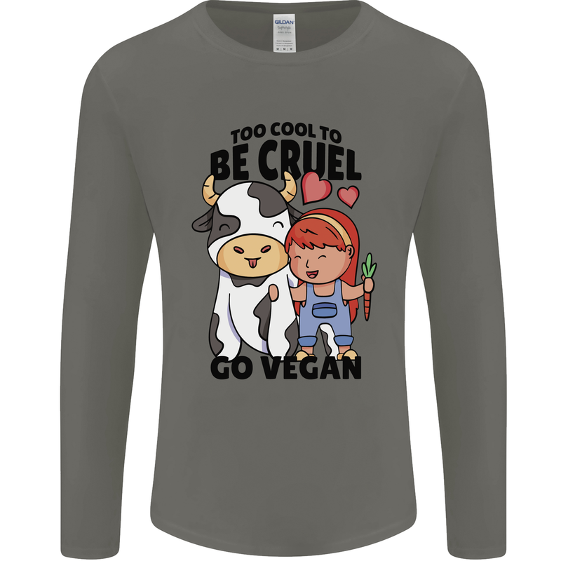 Anything That Farts Funny Vegan Vegetarian Mens Long Sleeve T-Shirt Charcoal