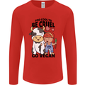 Anything That Farts Funny Vegan Vegetarian Mens Long Sleeve T-Shirt Red