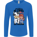 Anything That Farts Funny Vegan Vegetarian Mens Long Sleeve T-Shirt Royal Blue