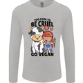 Anything That Farts Funny Vegan Vegetarian Mens Long Sleeve T-Shirt Sports Grey