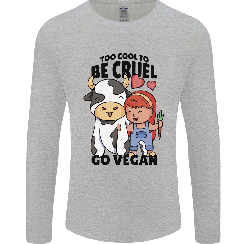 Anything That Farts Funny Vegan Vegetarian Mens Long Sleeve T-Shirt Sports Grey