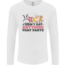 Anything That Farts Funny Vegan Vegetarian Mens Long Sleeve T-Shirt White