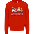 Anything That Farts Funny Vegan Vegetarian Mens Sweatshirt Jumper Bright Red