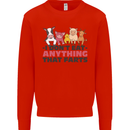 Anything That Farts Funny Vegan Vegetarian Mens Sweatshirt Jumper Bright Red
