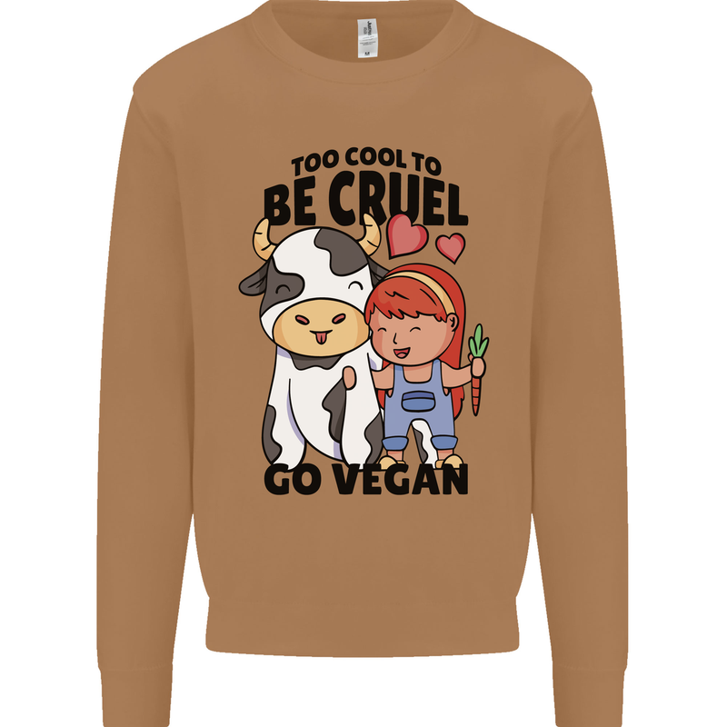 Anything That Farts Funny Vegan Vegetarian Mens Sweatshirt Jumper Caramel Latte