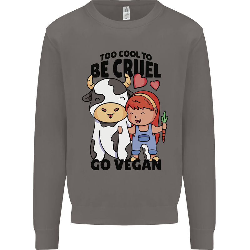Anything That Farts Funny Vegan Vegetarian Mens Sweatshirt Jumper Charcoal