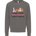 Anything That Farts Funny Vegan Vegetarian Mens Sweatshirt Jumper Charcoal
