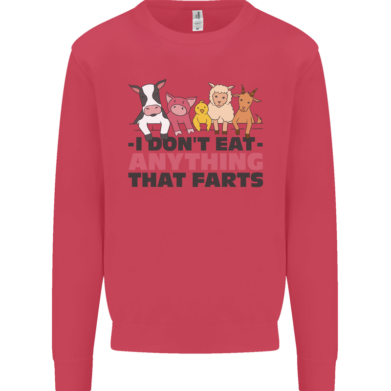 Anything That Farts Funny Vegan Vegetarian Mens Sweatshirt Jumper Heliconia
