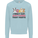 Anything That Farts Funny Vegan Vegetarian Mens Sweatshirt Jumper Light Blue