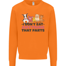 Anything That Farts Funny Vegan Vegetarian Mens Sweatshirt Jumper Orange