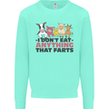 Anything That Farts Funny Vegan Vegetarian Mens Sweatshirt Jumper Peppermint