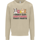 Anything That Farts Funny Vegan Vegetarian Mens Sweatshirt Jumper Sand