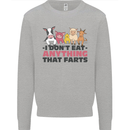 Anything That Farts Funny Vegan Vegetarian Mens Sweatshirt Jumper Sports Grey