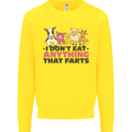 Anything That Farts Funny Vegan Vegetarian Mens Sweatshirt Jumper Yellow